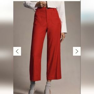 The Colette Cropped Wide-Leg Linen Pants by Maeve. size 28. NWT